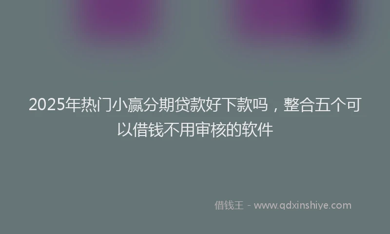 2025年热门小赢分期贷款好下款吗，整合五个可以借钱不用审核的软件