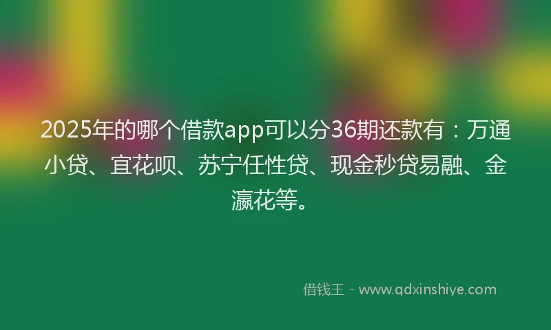 2025年的哪个借款app可以分36期还款有：万通小贷、宜花呗、苏宁任性贷、现金秒贷易融、金瀛花等。