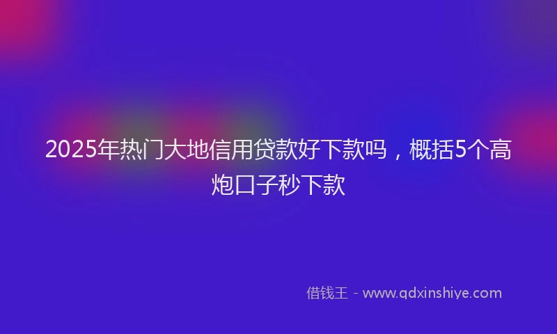 2025年热门大地信用贷款好下款吗，概括5个高炮口子秒下款