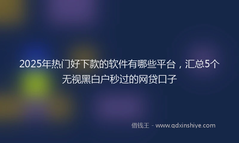 2025年热门好下款的软件有哪些平台，汇总5个无视黑白户秒过的网贷口子