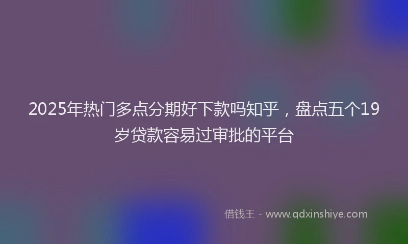 2025年热门多点分期好下款吗知乎，盘点五个19岁贷款容易过审批的平台