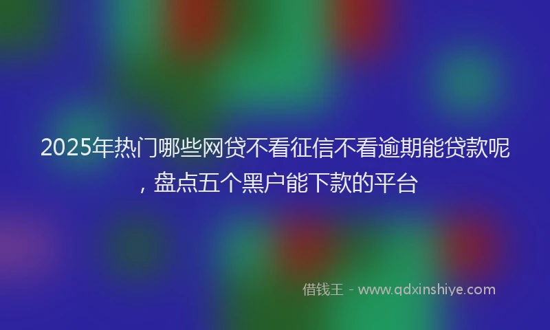 2025年热门哪些网贷不看征信不看逾期能贷款呢，盘点五个黑户能下款的平台