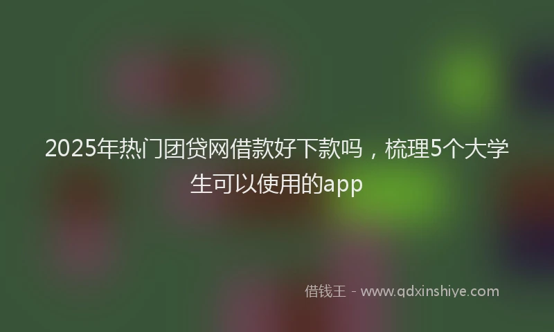 2025年热门团贷网借款好下款吗，梳理5个大学生可以使用的app