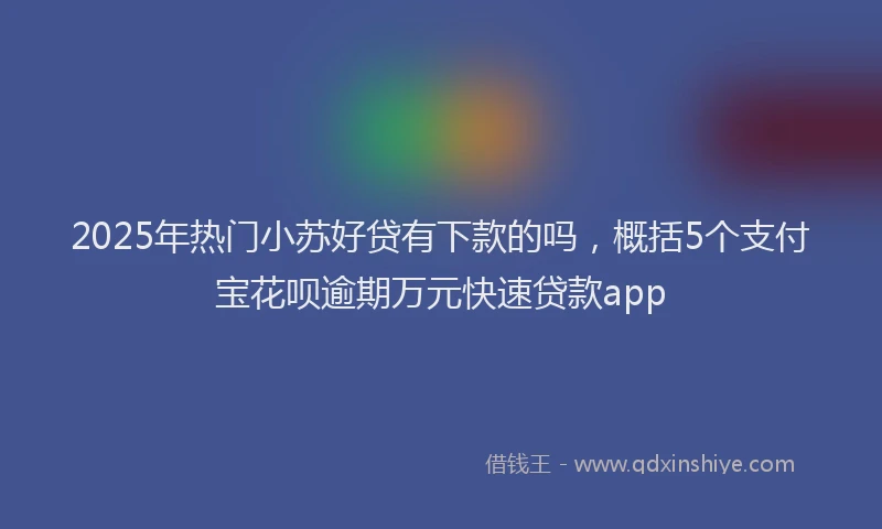 2025年热门小苏好贷有下款的吗，概括5个支付宝花呗逾期万元快速贷款app
