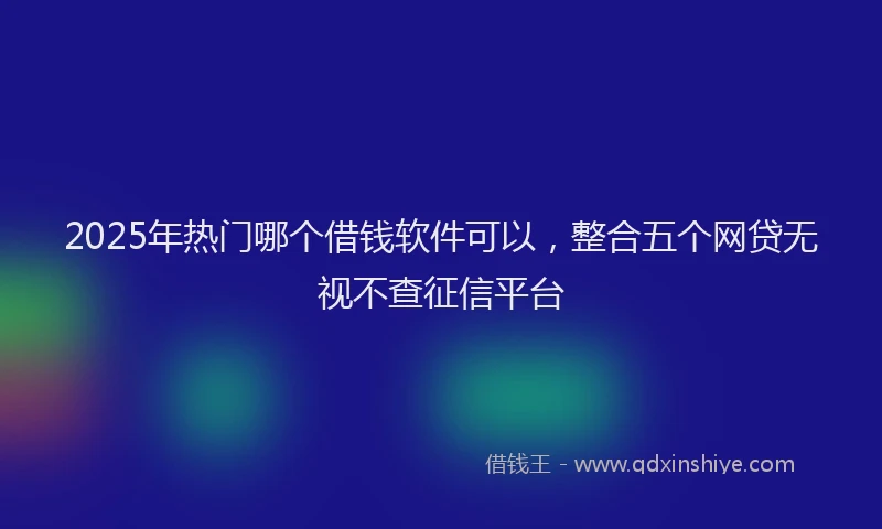 2025年热门哪个借钱软件可以，整合五个网贷无视不查征信平台