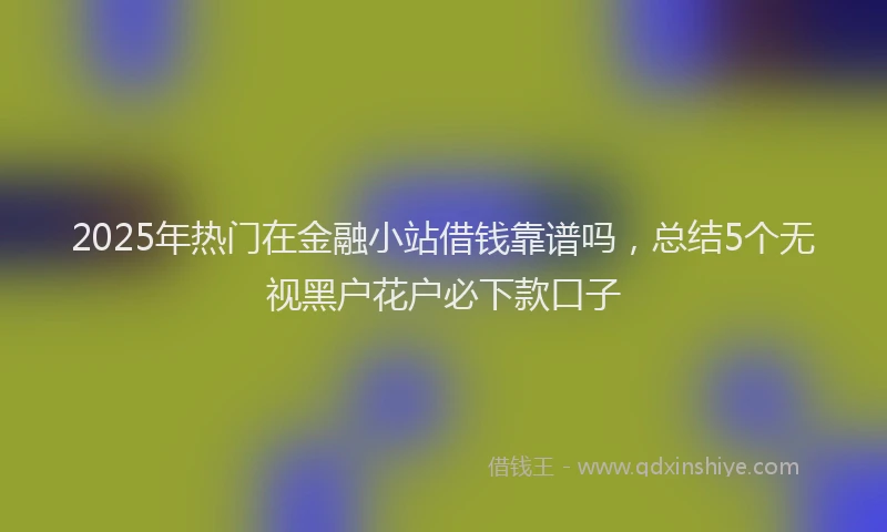 2025年热门在金融小站借钱靠谱吗，总结5个无视黑户花户必下款口子