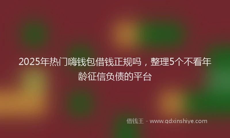 2025年热门嗨钱包借钱正规吗，整理5个不看年龄征信负债的平台