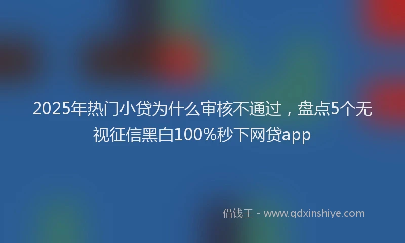 2025年热门小贷为什么审核不通过，盘点5个无视征信黑白100%秒下网贷app