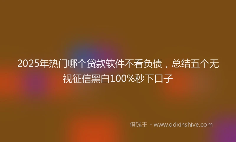 2025年热门哪个贷款软件不看负债，总结五个无视征信黑白100%秒下口子