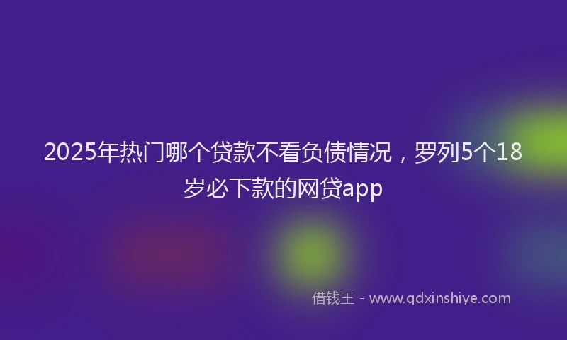 2025年热门哪个贷款不看负债情况，罗列5个18岁必下款的网贷app