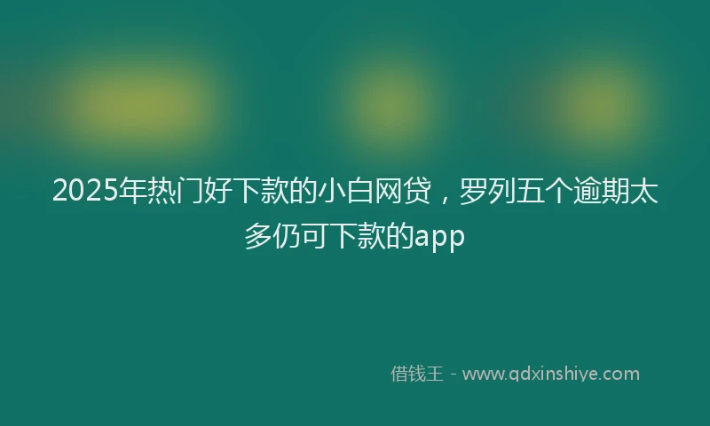 2025年热门好下款的小白网贷，罗列五个逾期太多仍可下款的app