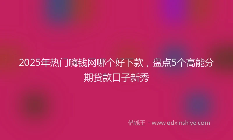 2025年热门嗨钱网哪个好下款，盘点5个高能分期贷款口子新秀