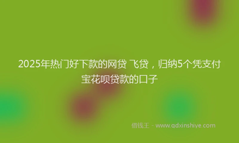 2025年热门好下款的网贷 飞贷，归纳5个凭支付宝花呗贷款的口子