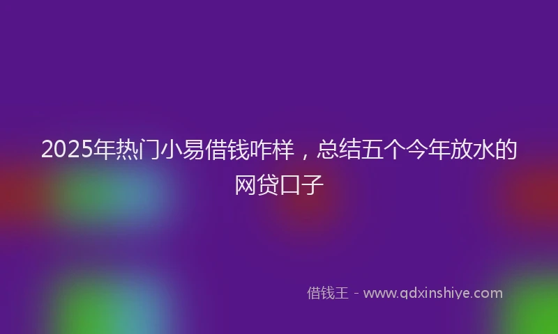 2025年热门小易借钱咋样，总结五个今年放水的网贷口子