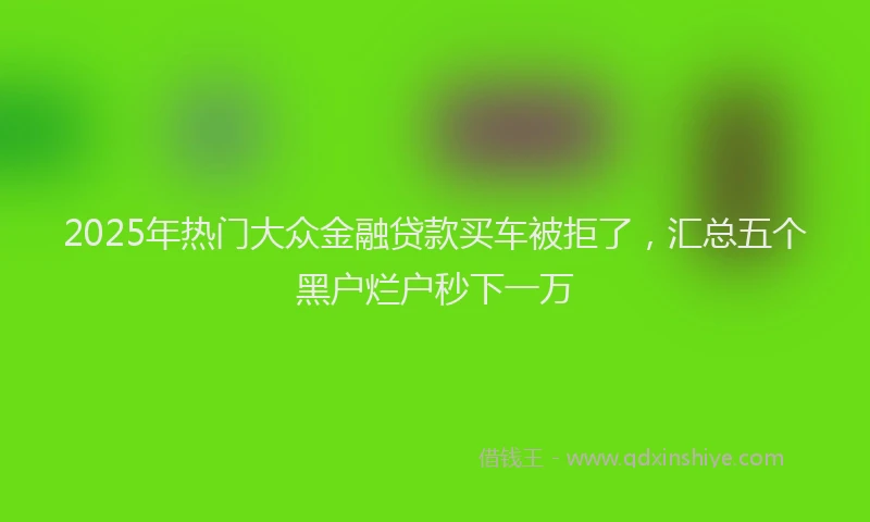 2025年热门大众金融贷款买车被拒了，汇总五个黑户烂户秒下一万