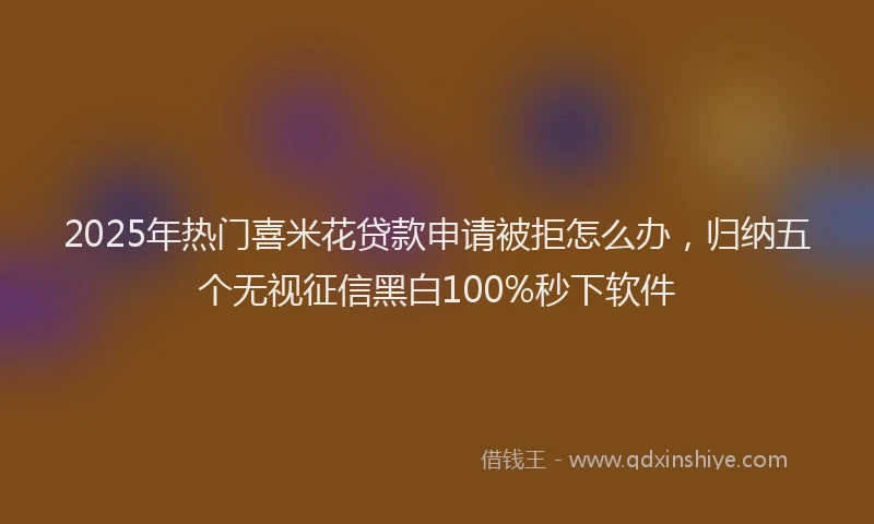 2025年热门喜米花贷款申请被拒怎么办，归纳五个无视征信黑白100%秒下软件