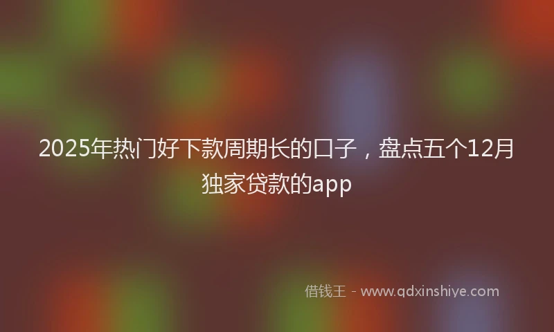 2025年热门好下款周期长的口子，盘点五个12月独家贷款的app