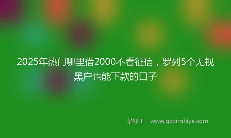 2025年热门哪里借2000不看征信，罗列5个无视黑户也能下款的口子