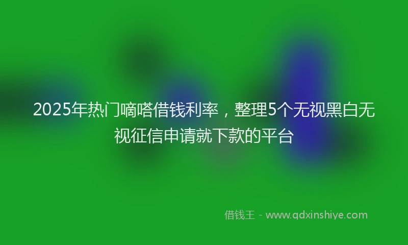 2025年热门嘀嗒借钱利率，整理5个无视黑白无视征信申请就下款的平台