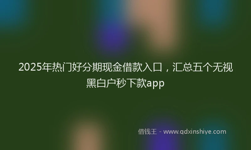 2025年热门好分期现金借款入口，汇总五个无视黑白户秒下款app
