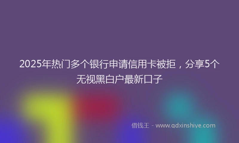 2025年热门多个银行申请信用卡被拒，分享5个无视黑白户最新口子