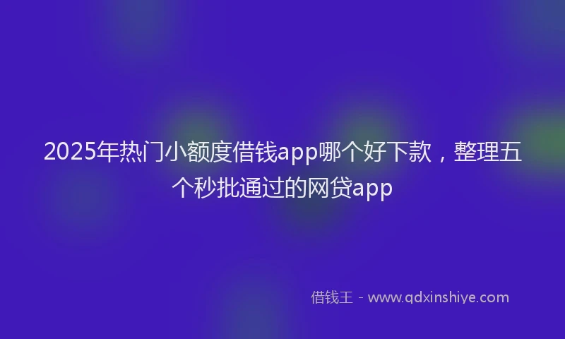 2025年热门小额度借钱app哪个好下款，整理五个秒批通过的网贷app