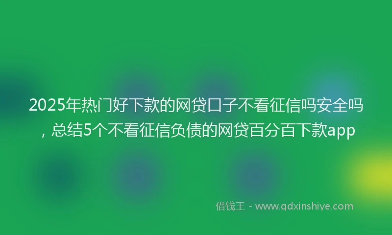 2025年热门好下款的网贷口子不看征信吗安全吗，总结5个不看征信负债的网贷百分百下款app