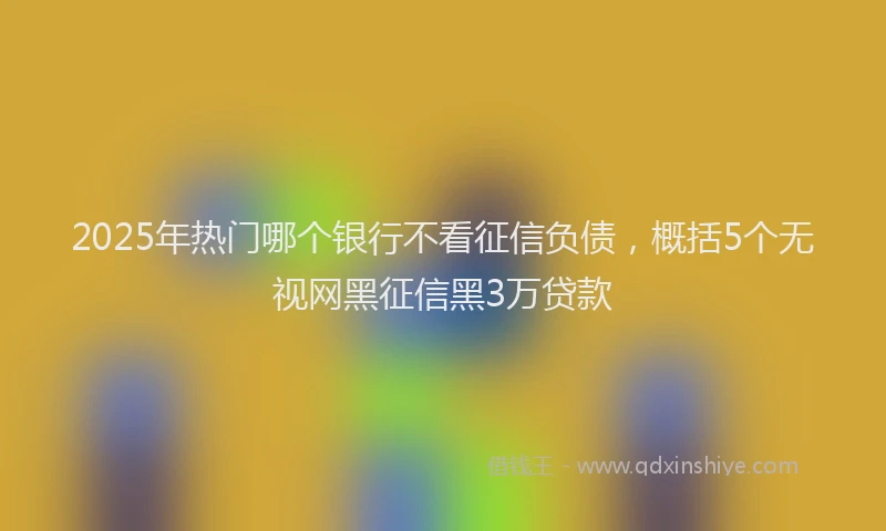 2025年热门哪个银行不看征信负债，概括5个无视网黑征信黑3万贷款