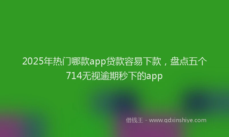 2025年热门哪款app贷款容易下款，盘点五个714无视逾期秒下的app