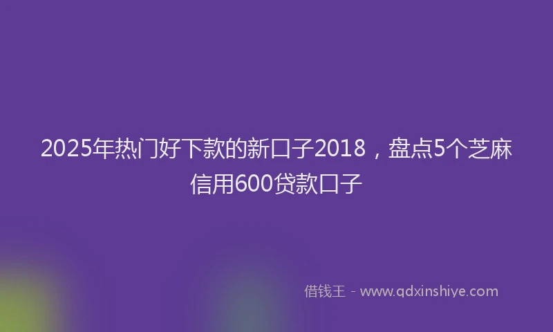 2025年热门好下款的新口子2018,盘点5个芝麻信用600贷款口子