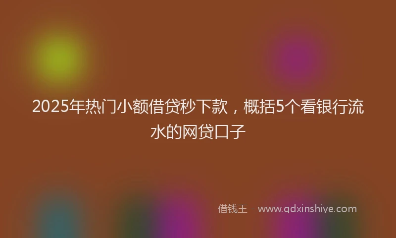 2025年热门小额借贷秒下款，概括5个看银行流水的网贷口子