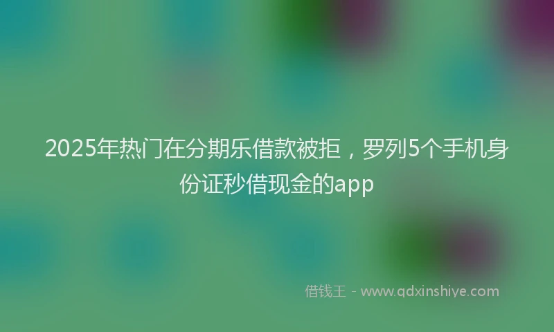 2025年热门在分期乐借款被拒，罗列5个手机身份证秒借现金的app