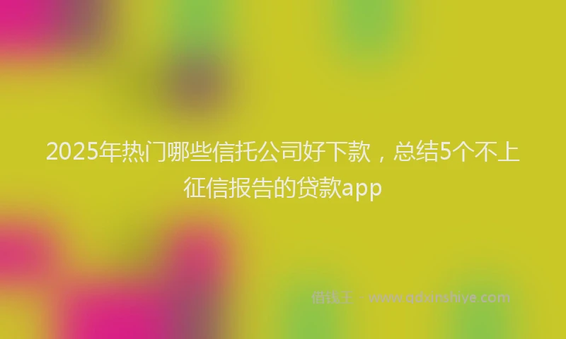 2025年热门哪些信托公司好下款，总结5个不上征信报告的贷款app