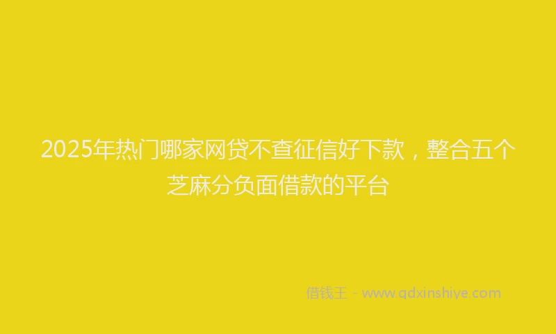 2025年热门哪家网贷不查征信好下款，整合五个芝麻分负面借款的平台