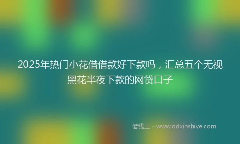 2025年热门小花借借款好下款吗,汇总五个无视黑花半夜下款的网贷口子