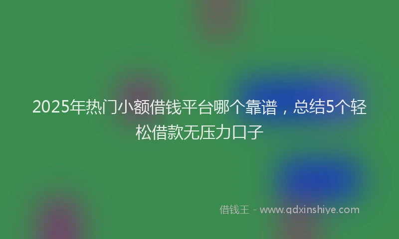 2025年热门小额借钱平台哪个靠谱,总结5个轻松借款无压力口子