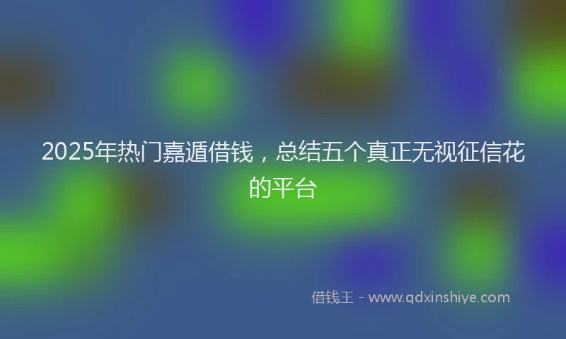 2025年热门嘉遁借钱，总结五个真正无视征信花的平台