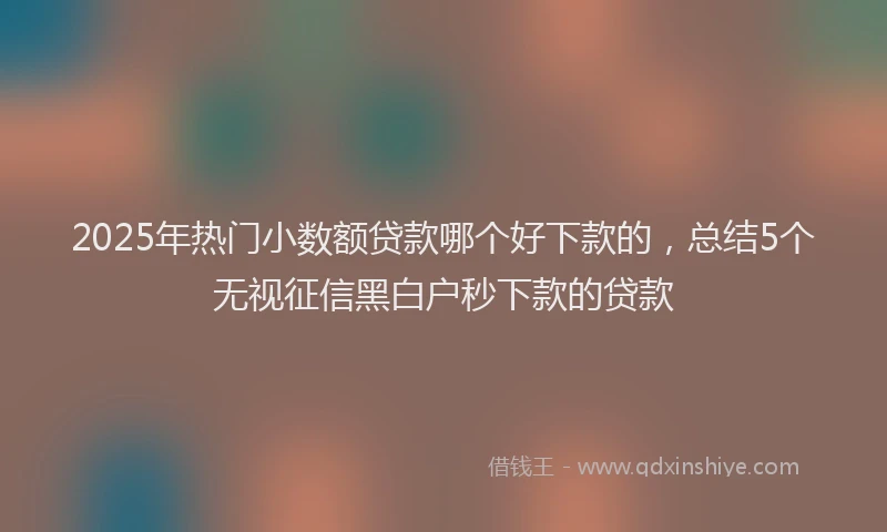 2025年热门小数额贷款哪个好下款的，总结5个无视征信黑白户秒下款的贷款
