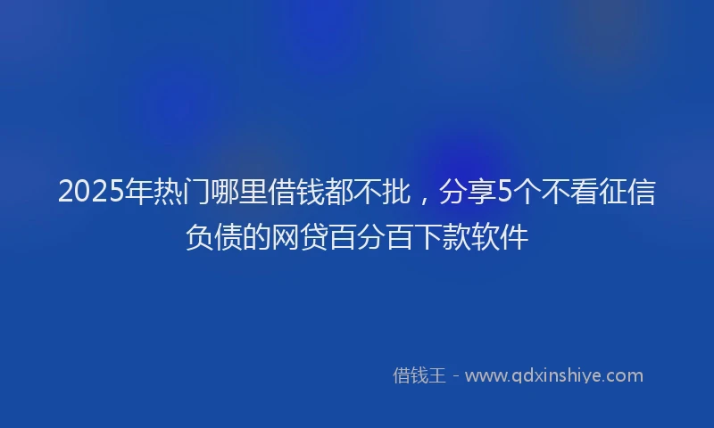 2025年热门哪里借钱都不批，分享5个不看征信负债的网贷百分百下款软件