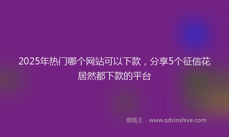 2025年热门哪个网站可以下款，分享5个征信花居然都下款的平台