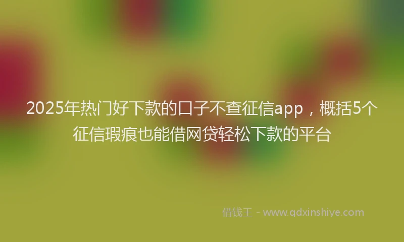 2025年热门好下款的口子不查征信app，概括5个征信瑕疵也能借网贷轻松下款的平台