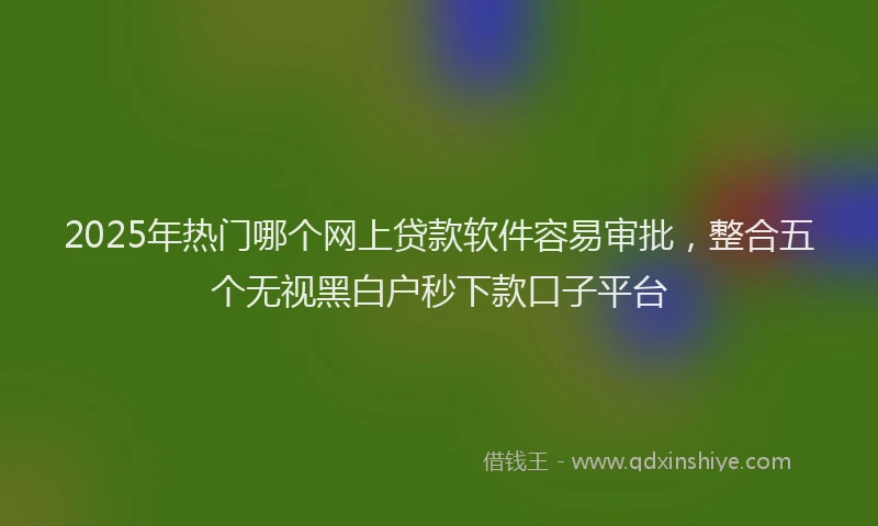 2025年热门哪个网上贷款软件容易审批，整合五个无视黑白户秒下款口子平台