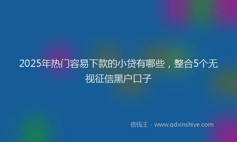 2025年热门容易下款的小贷有哪些，整合5个无视征信黑户口子