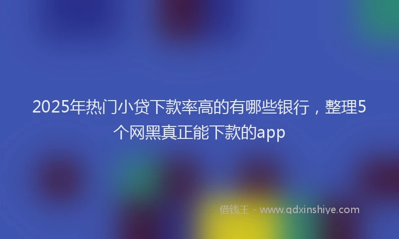 2025年热门小贷下款率高的有哪些银行，整理5个网黑真正能下款的app