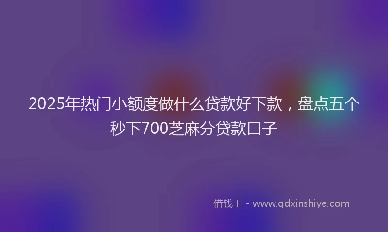 2025年热门小额度做什么贷款好下款，盘点五个秒下700芝麻分贷款口子