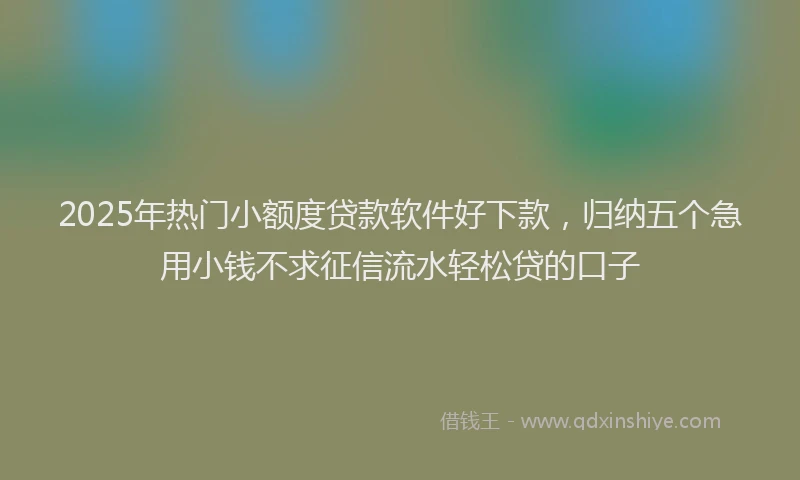 2025年热门小额度贷款软件好下款，归纳五个急用小钱不求征信流水轻松贷的口子