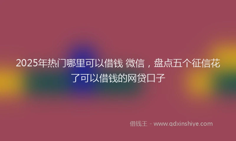 2025年热门哪里可以借钱 微信，盘点五个征信花了可以借钱的网贷口子