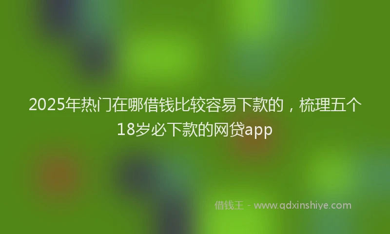2025年热门在哪借钱比较容易下款的，梳理五个18岁必下款的网贷app
