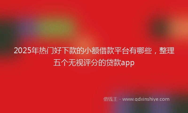 2025年热门好下款的小额借款平台有哪些，整理五个无视评分的贷款app
