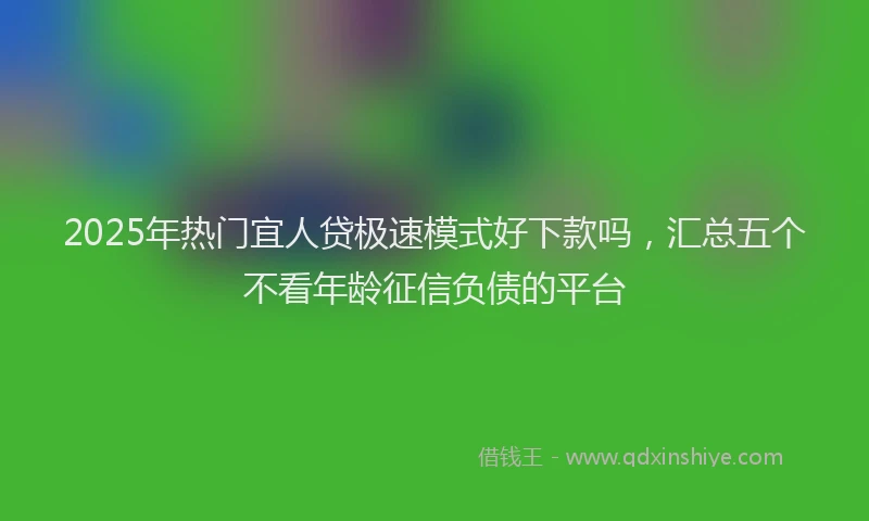 2025年热门宜人贷极速模式好下款吗，汇总五个不看年龄征信负债的平台